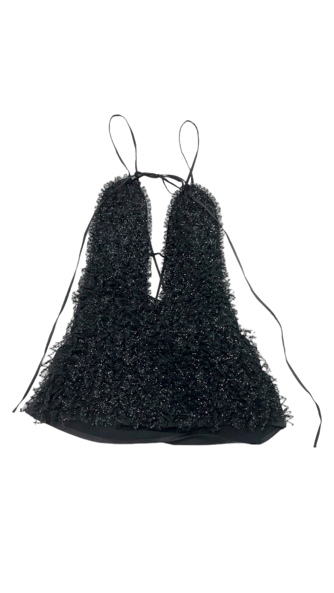 Knuth Marf U neck tulle bustier ブラック