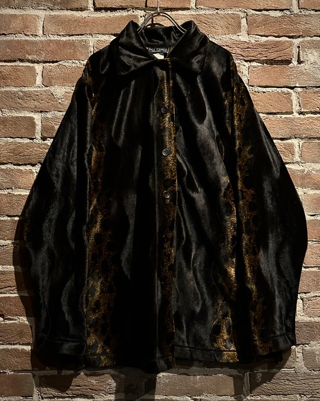 【Caka act3】Leopard Switching Vintage Faux Fur L/S Shirt