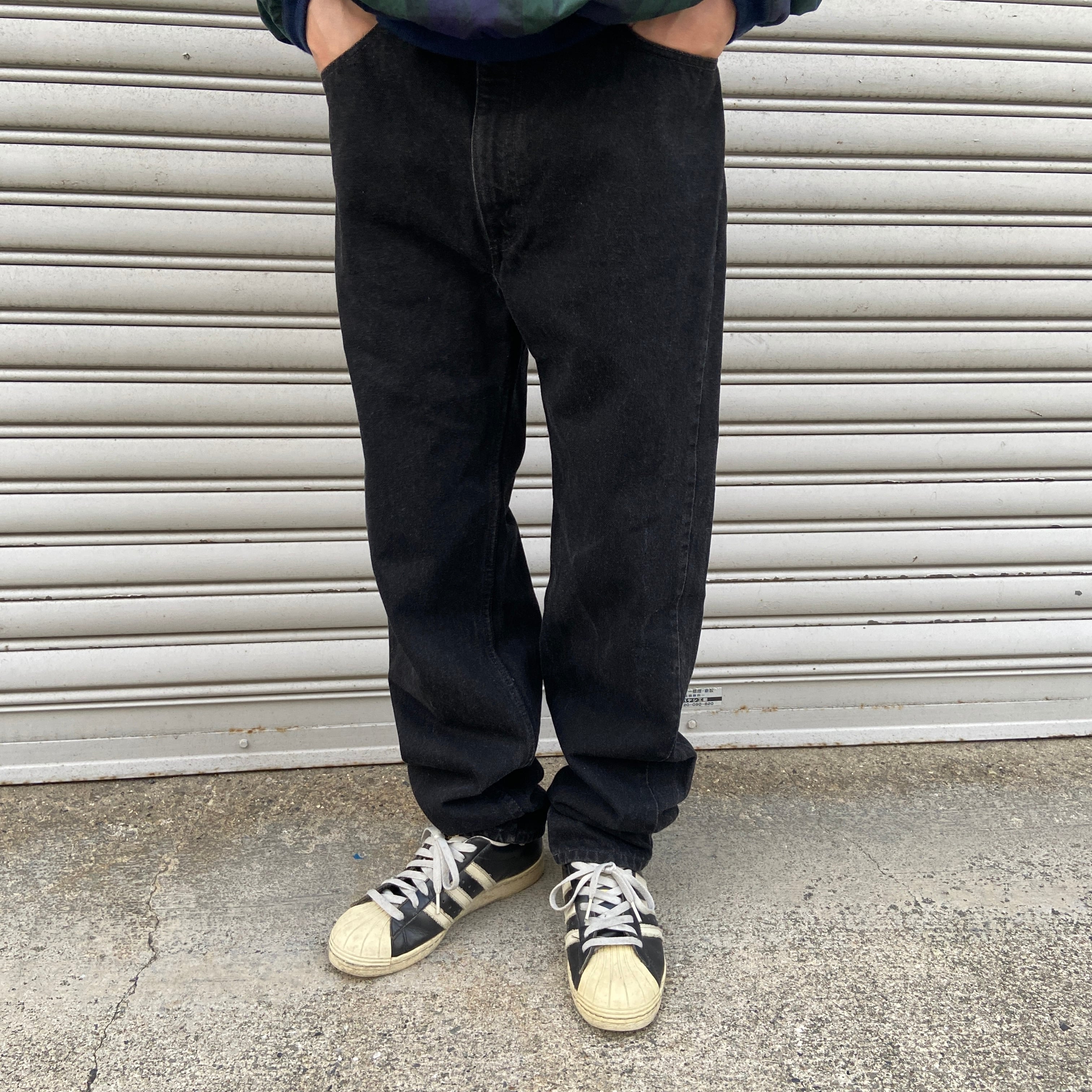90-00s リーバイス シルバータブ ブラックデニムパンツ ワイド W33