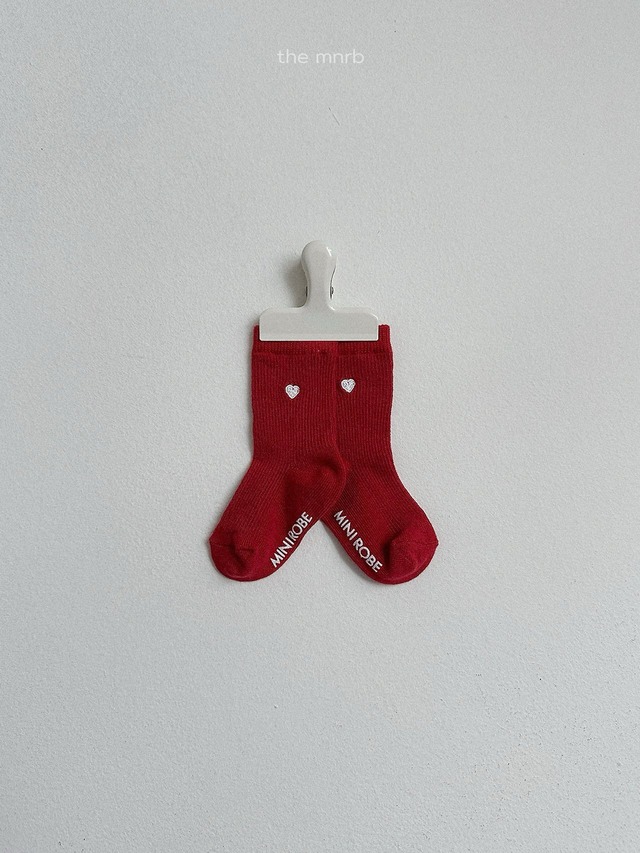 《予約》送料無料【minirobe】Heart Logo Socks 3 Set