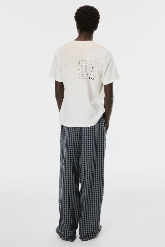 26SS】MASU SPARKLING PLAID WIDE EASY PANTS (BLACK) M26U6PL009