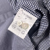 MARGARET HOWELL マーガレットハウエル ギンガムチェック BD ボタンダウン 半袖シャツ M/ネイビー メンズ