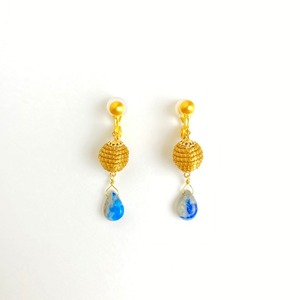 【ビオジュエリー】 黄金の草 カッピンドウラード　ピアス＆イヤリング スパイラルボール アフガナイト