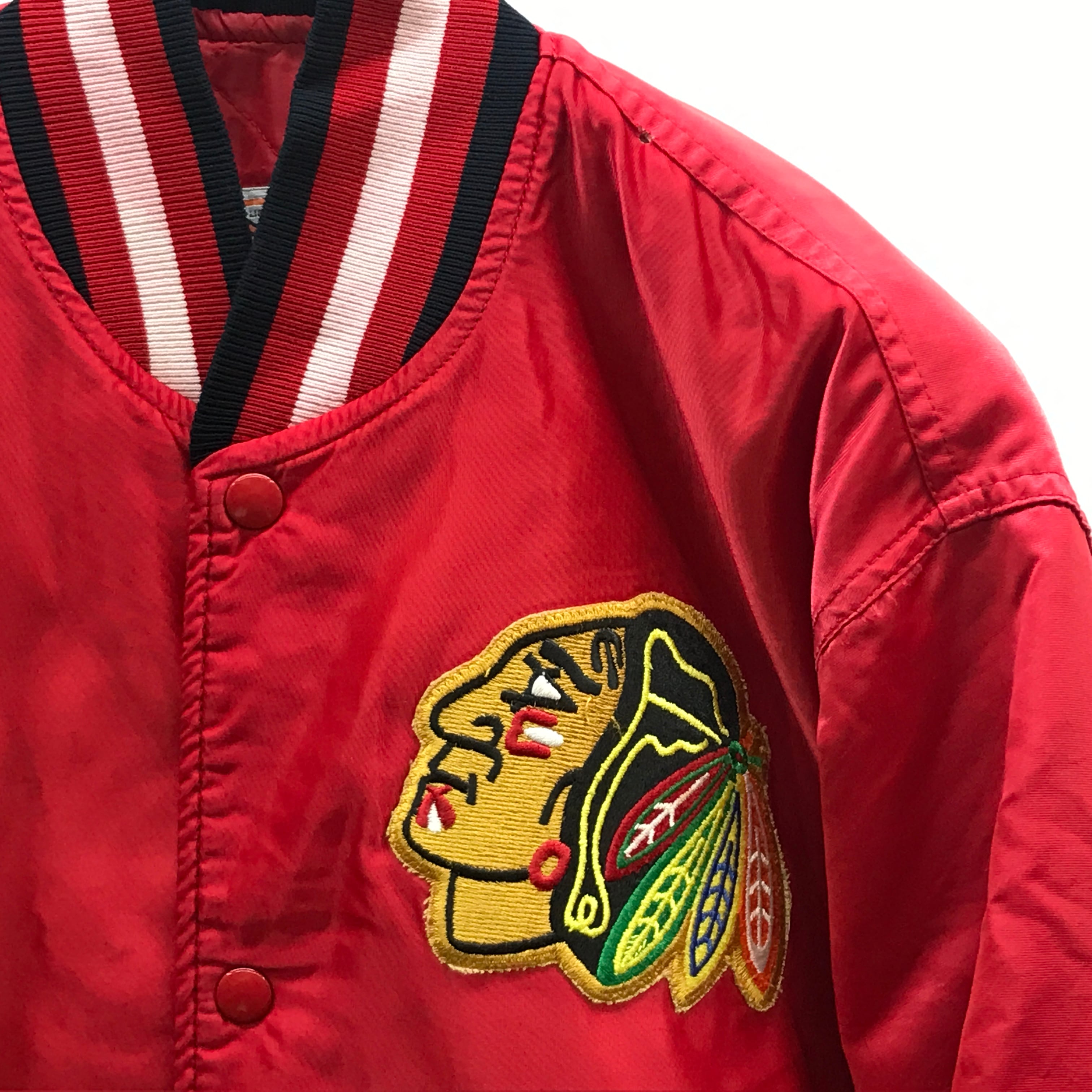 STARTER スターター 90年代 USA製 NHL CHICAGO BLACKHAWKS 刺繍 ...