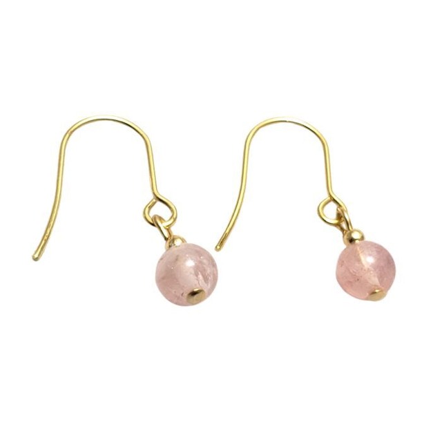 モルガナイト ピアス 天然石 6mm パワーストーン ハンドメイド 手作り ピンク ぶら下がり レディース 女性 メール便 送料無料 プレゼント ラッピング可 金属アレルギー チタン イヤリング 変更可 アクセサリー