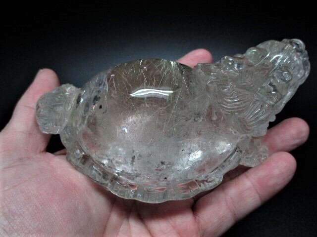 [送料無料][高品質] ルチルクオーツ龍亀「ロングイ」 no.1