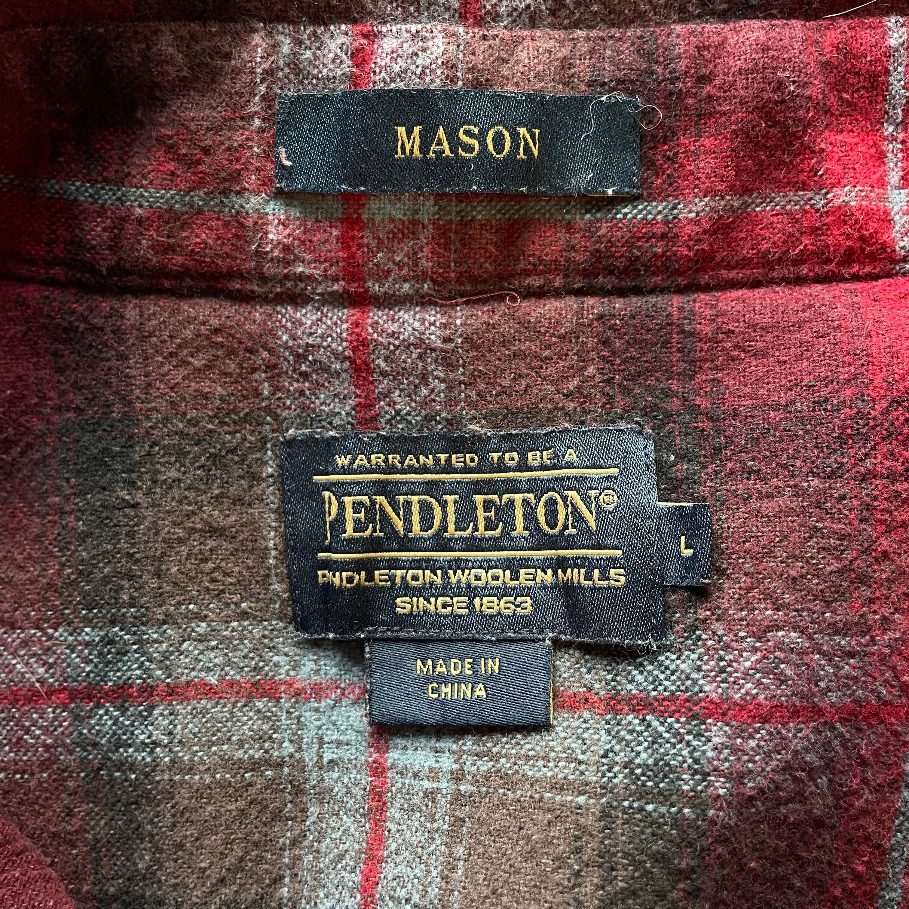 ペンドルトン オンブレチェック MASON コットンシャツ メンズL 古着