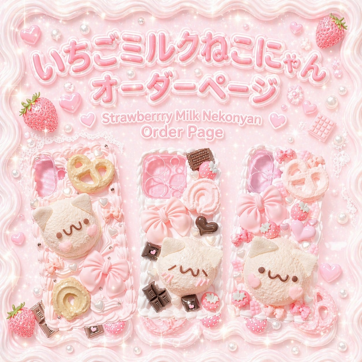 いちごみるく」オーダーページ｡:°ஐ..♡* | EDONA NAIL
