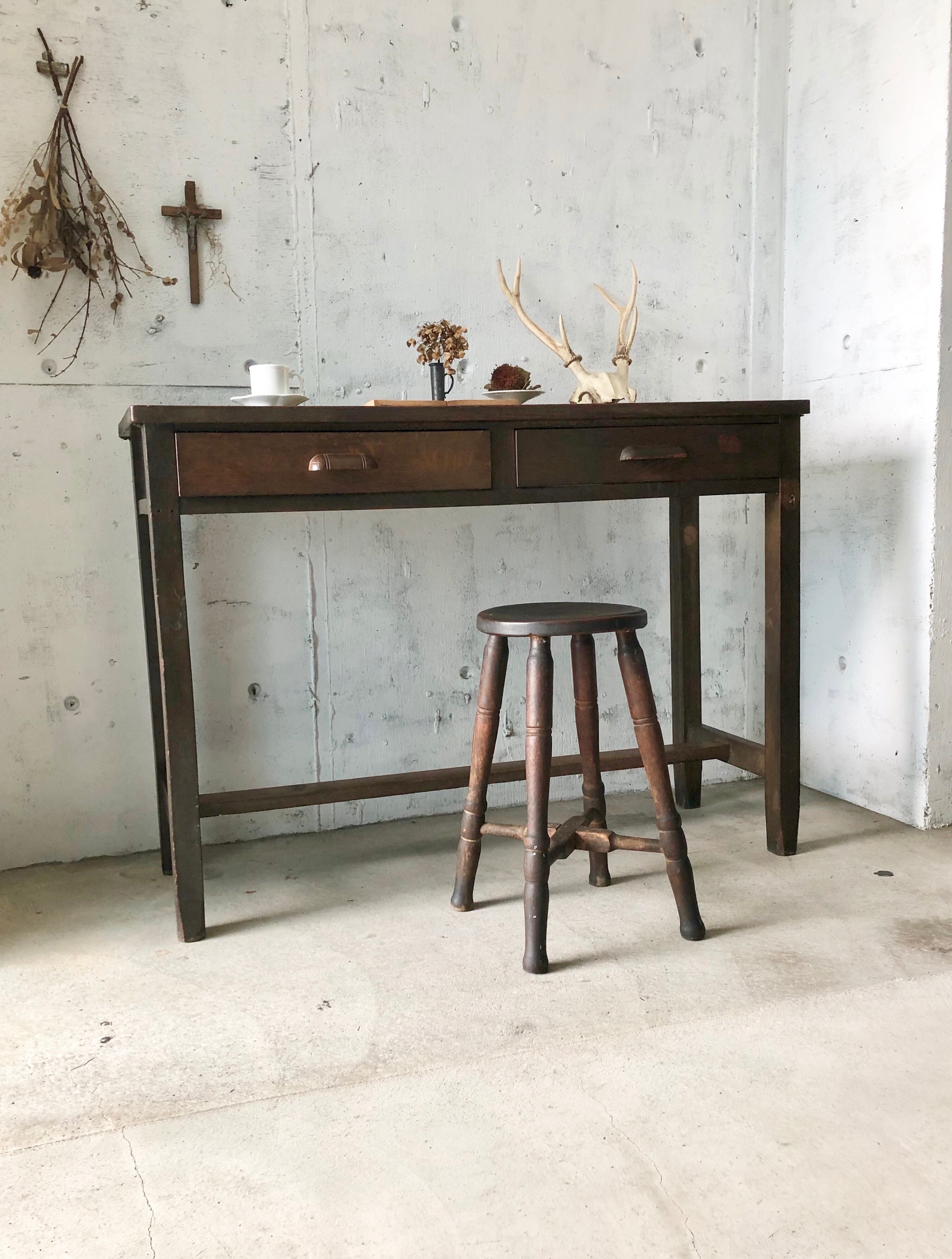 ろくろ脚の木製スツール［古家具］ | giraffes craft