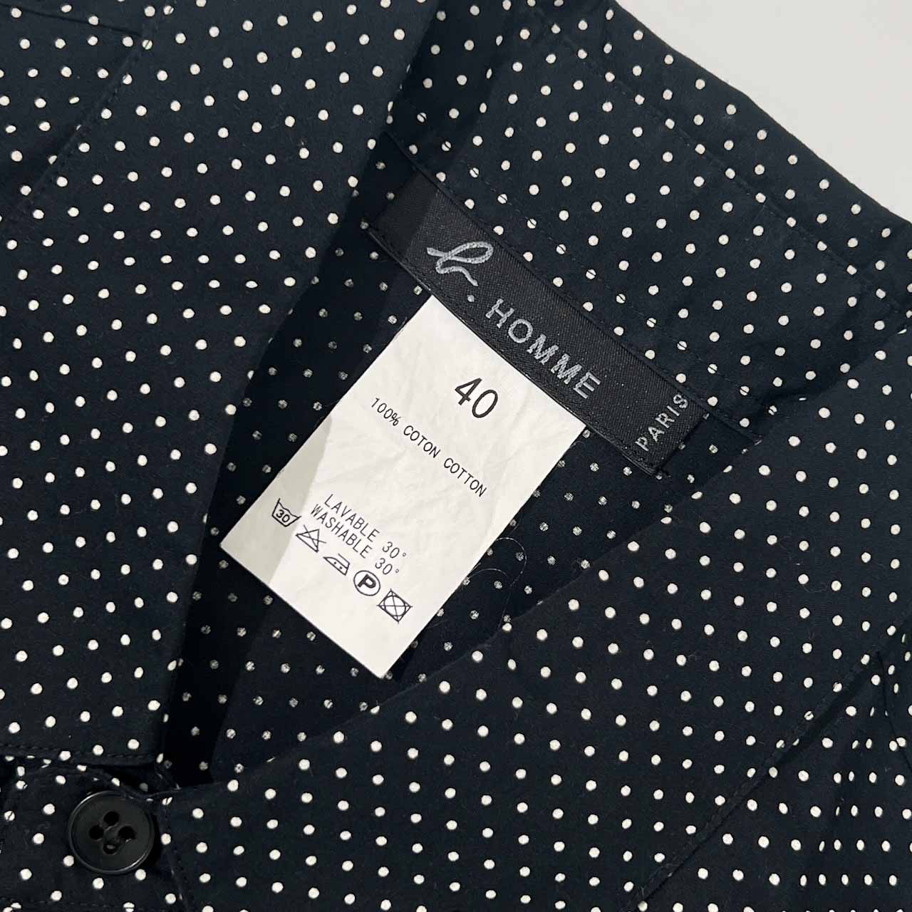 Agnes b HOMME アニエスベー オム  ドット柄 長袖シャツ 40/ブラック メンズ