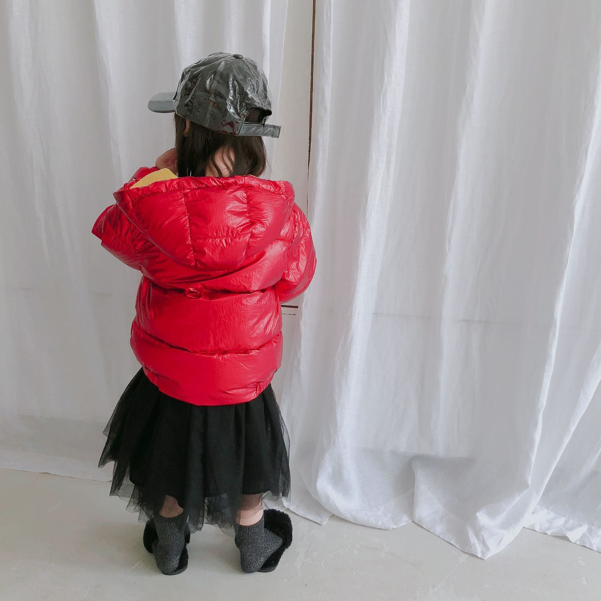 xiao0030)あったかジャンパー 赤ダウンジャケット キッズ 女児キッズ