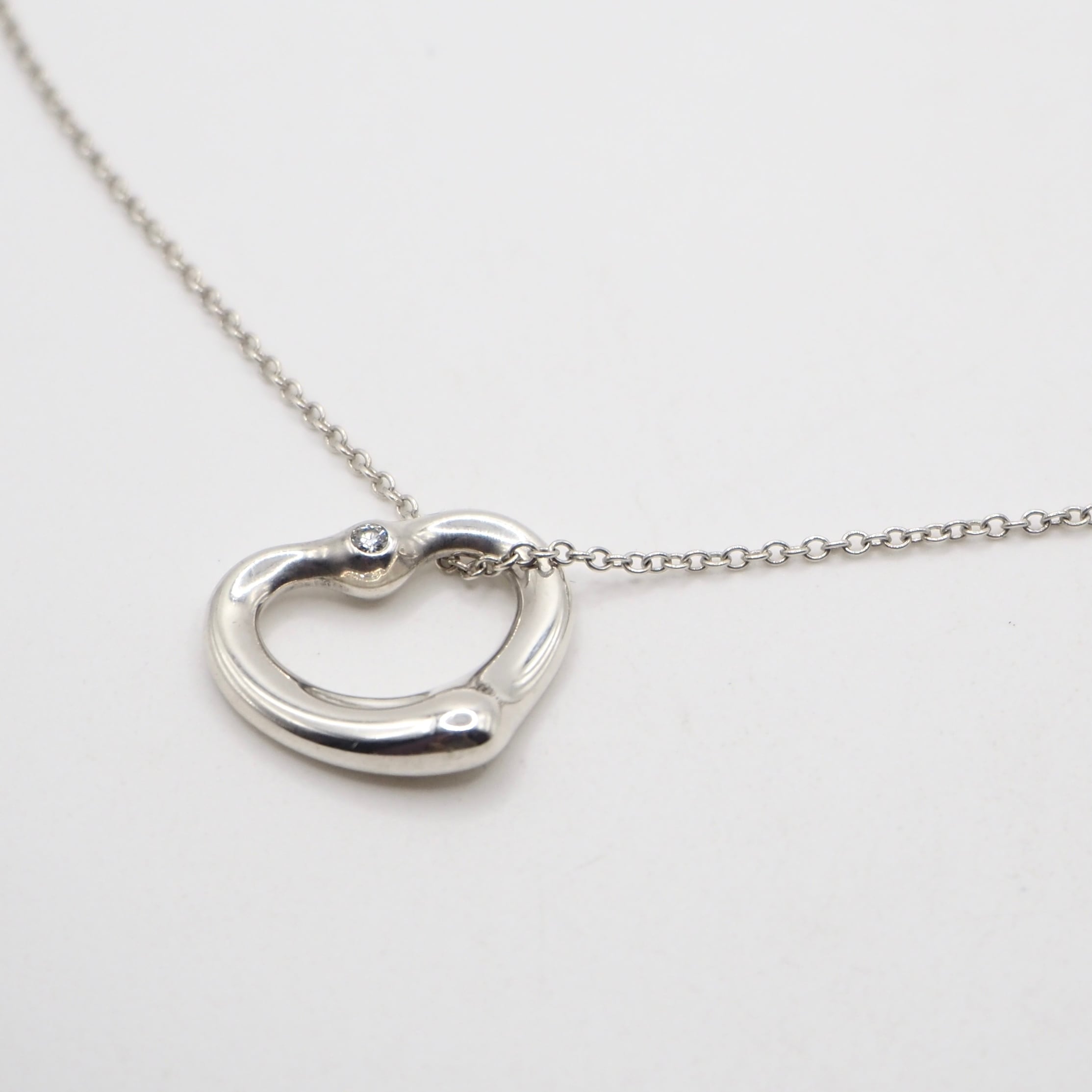 Tiffany&Co. オープンハート ダイヤネックレス シルバー925 ティファニー