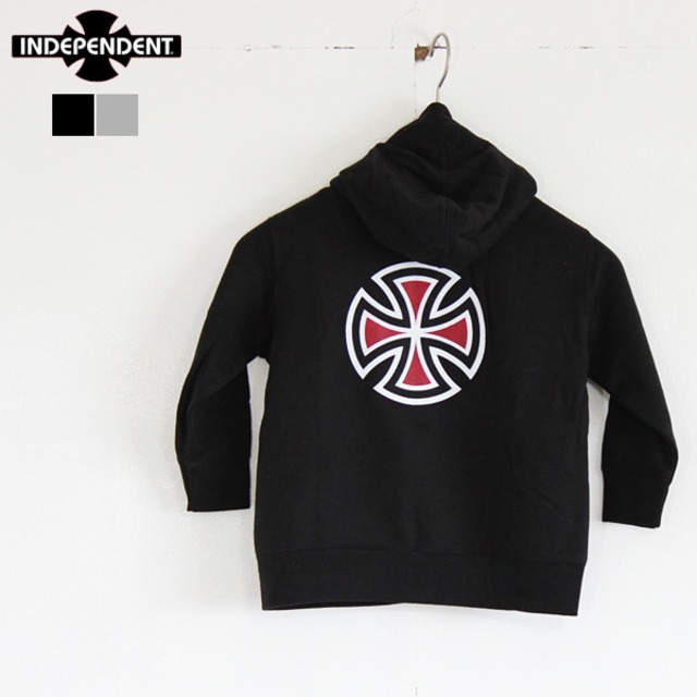 30%OFF INDEPENDENT "BAR/CROSS ZIP" 7oz 裏起毛 Kids パーカー 2カラー