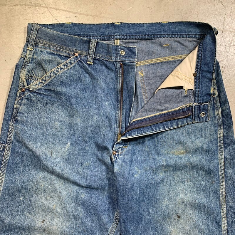 60's~ Lee リー 191Z デニムペインターパンツ ワークパンツ JELT DENIM 赤タグ GRIPPER 股リベ ユニオンチケット  W34~35 USA製 希少 ヴィンテージ BA-1638 RM2057H | agito vintage powered by BASE