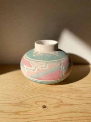 Vintage Sunwest Indian Sand Art Signed Originals Navajo signed Decorative Vase