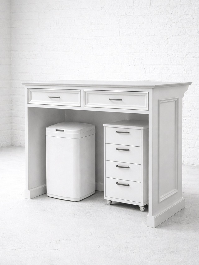 海外インテリア風キッチンカウンター179 (大理石天板・アイランドカウンター)W1200 オーダーメイド家具