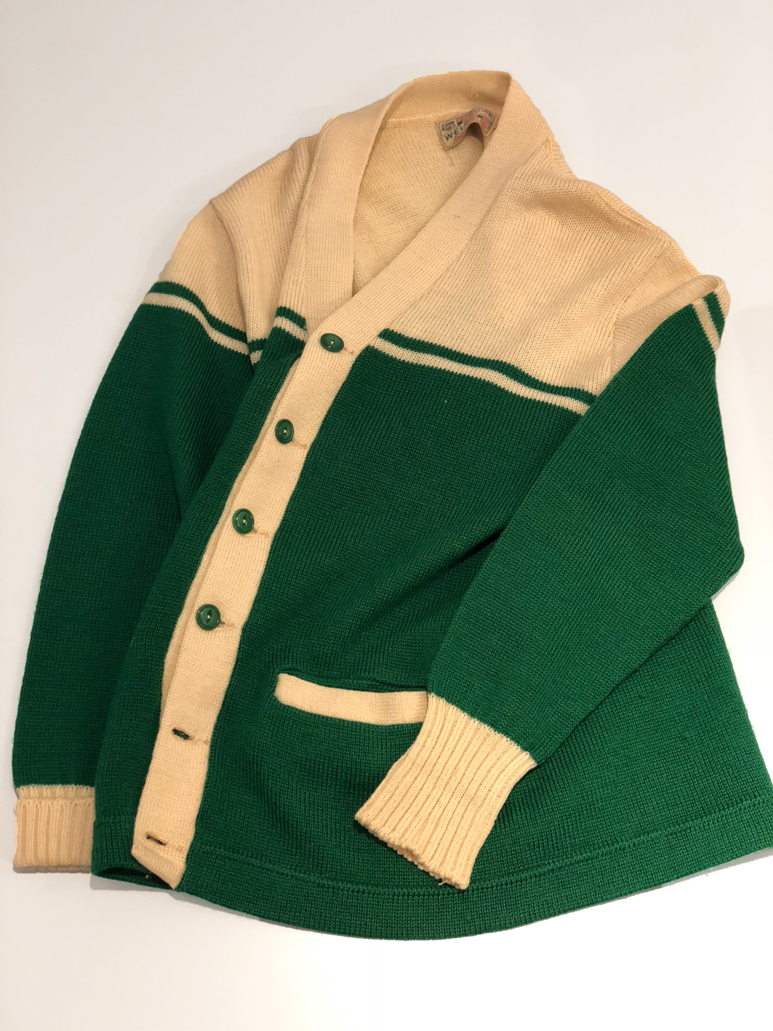 vintage 40~50s WELGRUME SPORTSWEAR WOOL Cardigan