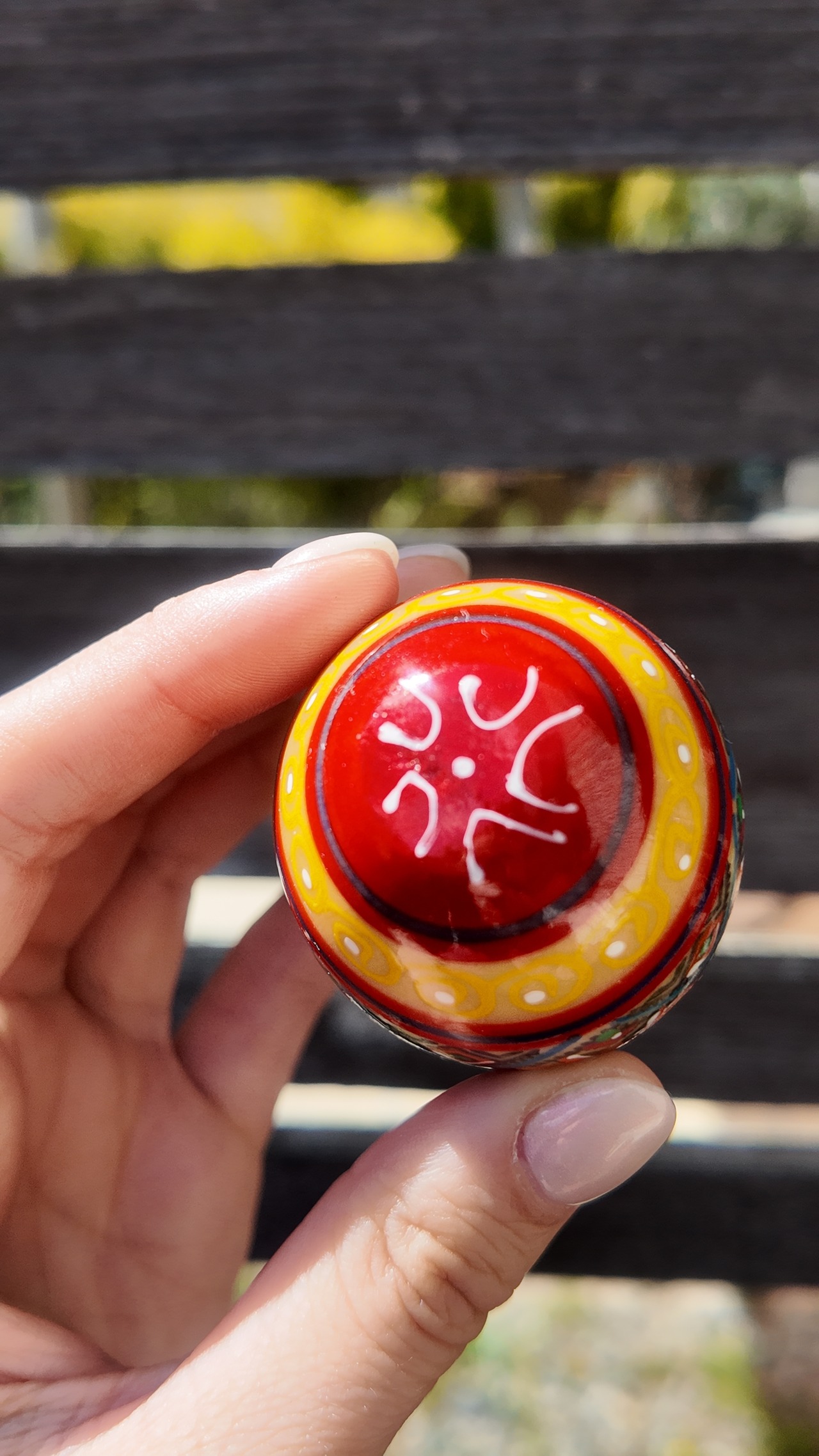 装飾用木製プィサンカ（イースターエッグ）with stand　コロミヤモデル - 5