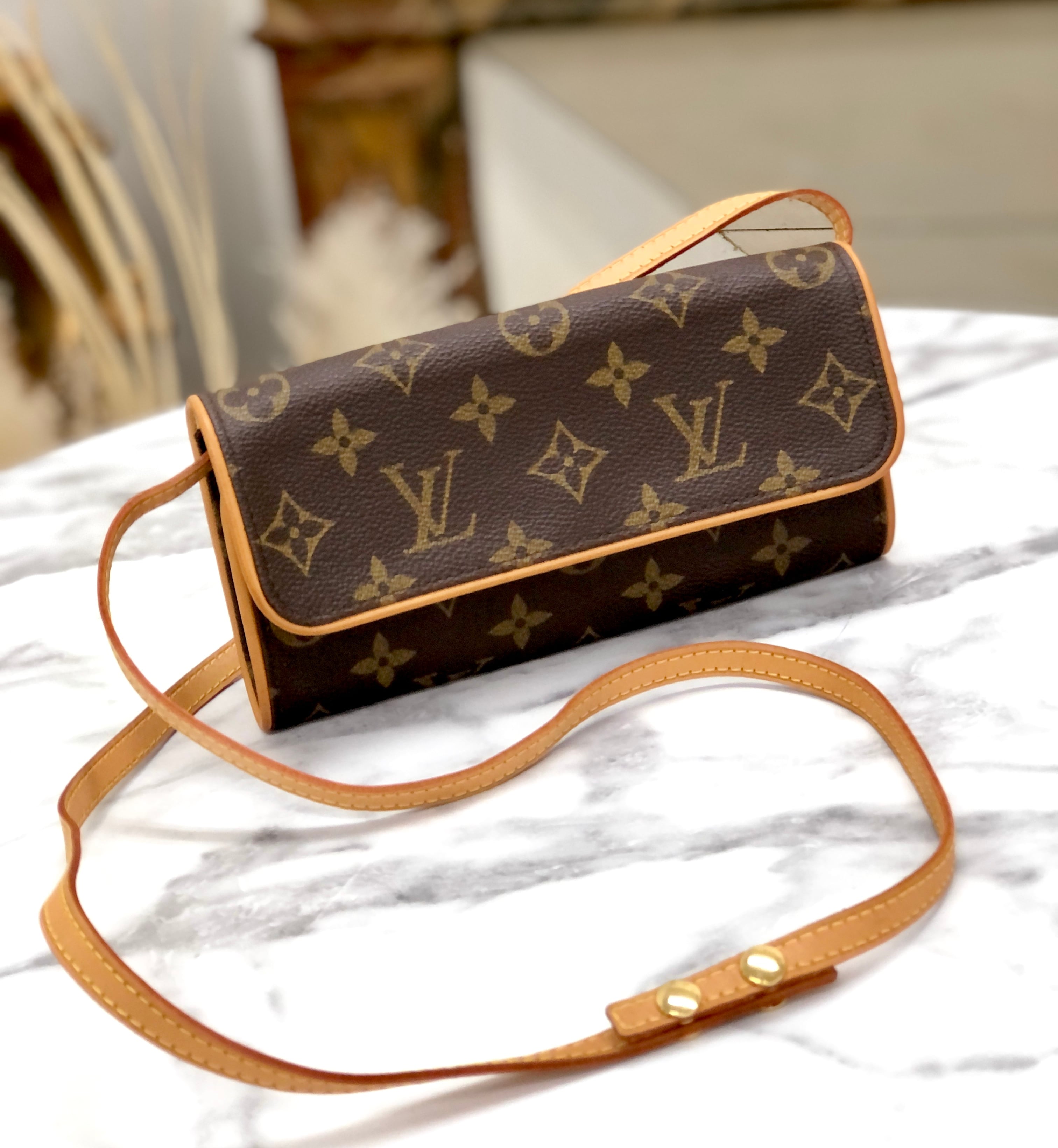 LOUIS VUITTON◇ポシェット・ツインPM_モノグラム_BRW/PVC/BRW-