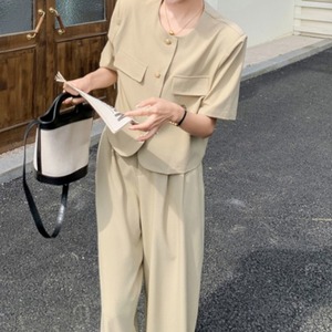 ハーフスリーブジャケット＆ルーズパンツのセットアップ A00552