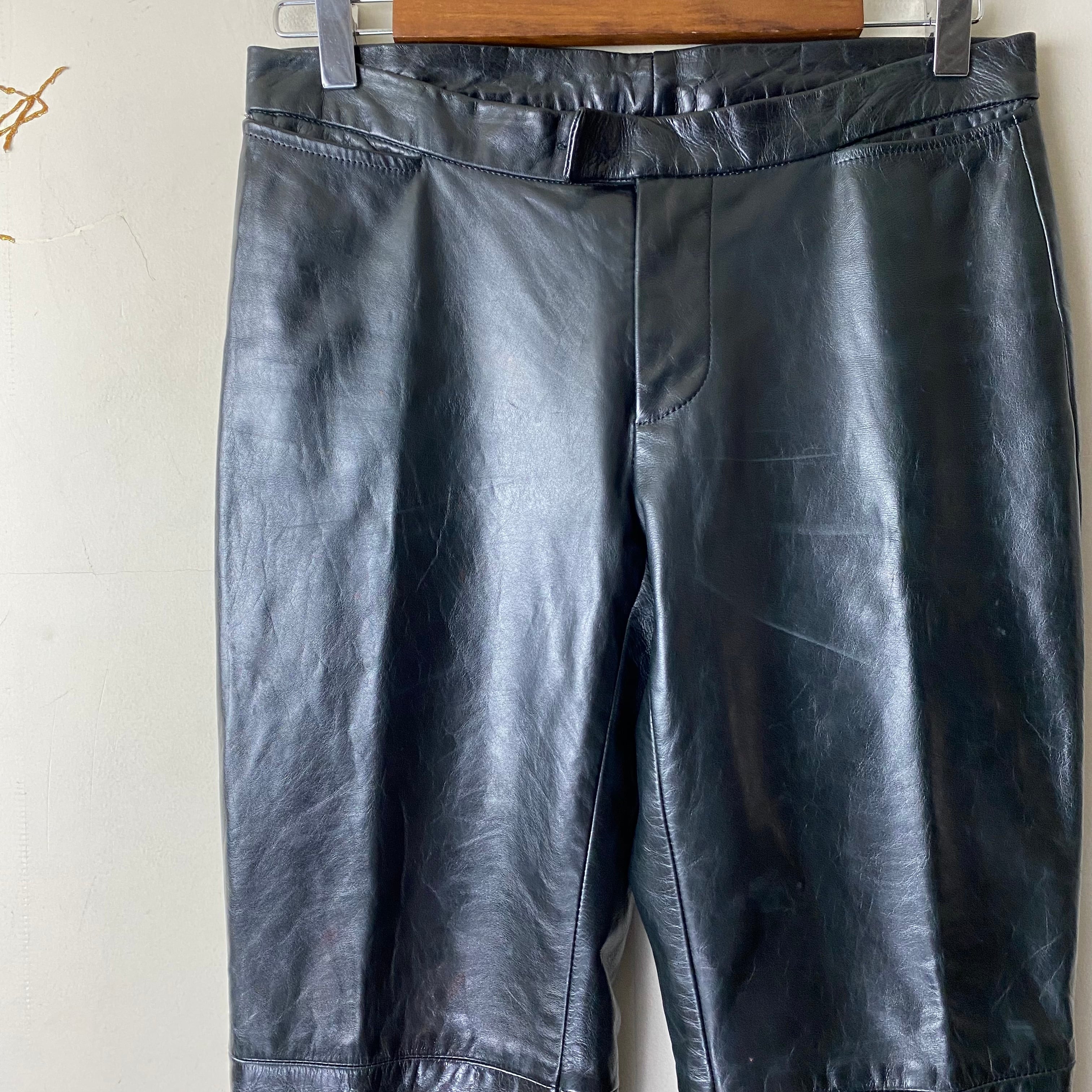 COSTUME NATIONAL HOMME black leather pants | NOIR ONLINE