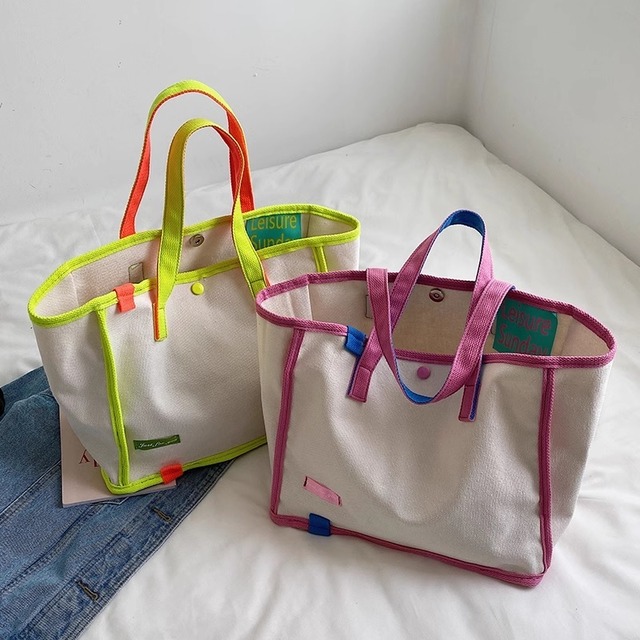 color piping tote bag ＜b100297＞