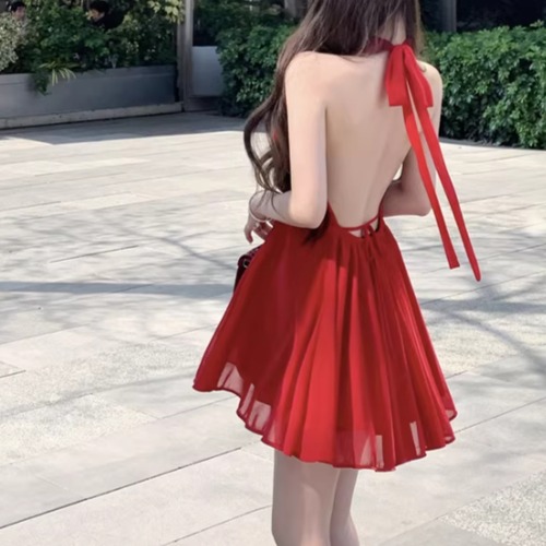 ホルターネックフレアワンピ ・14087