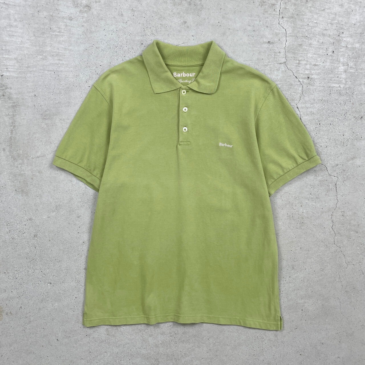 Barbour バブアー ポロシャツ メンズM 古着 ワンポイント刺繍 ライト 