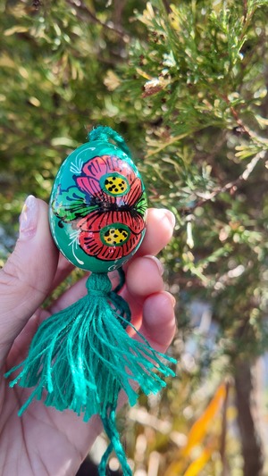 装飾用木製プィサンカ　小（イースターエッグ）　コロミヤモデル　