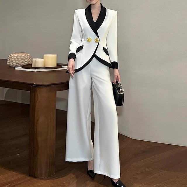 Tailored Jacket Wide Pants Setup(2color)　　V2827