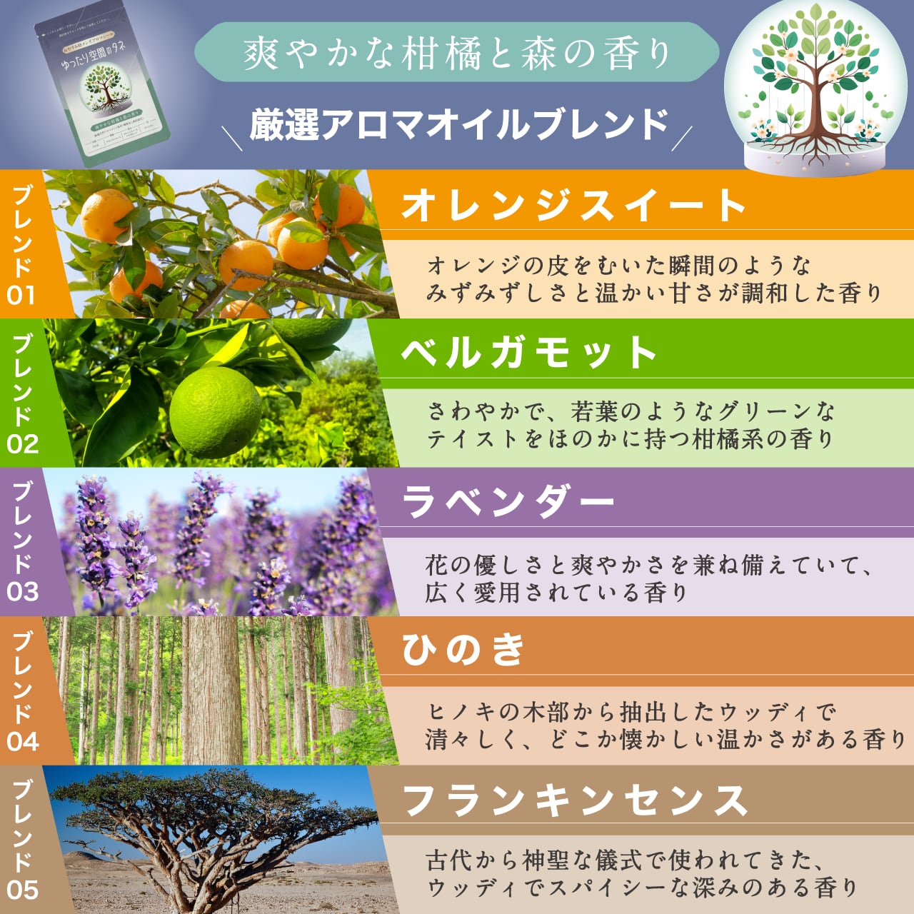 ゆったり空間のタネ 3袋（3種の香りのお試しセット：草原地・草花