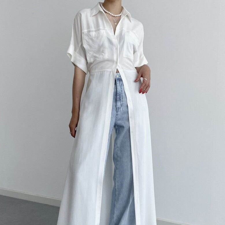 ロングシャツワンピース 00277