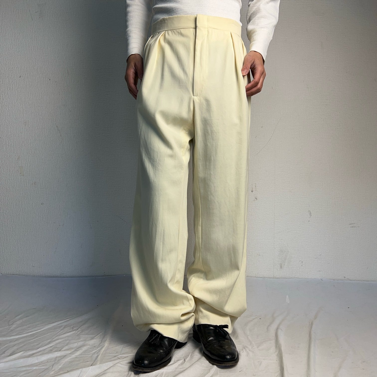 90's Polo by Ralph Lauren IN-TUCK Wool Gabardine Slacks W35 90年代