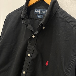 1990s RALPH LAUREN BLAIRE B.D SHIRT BLACK