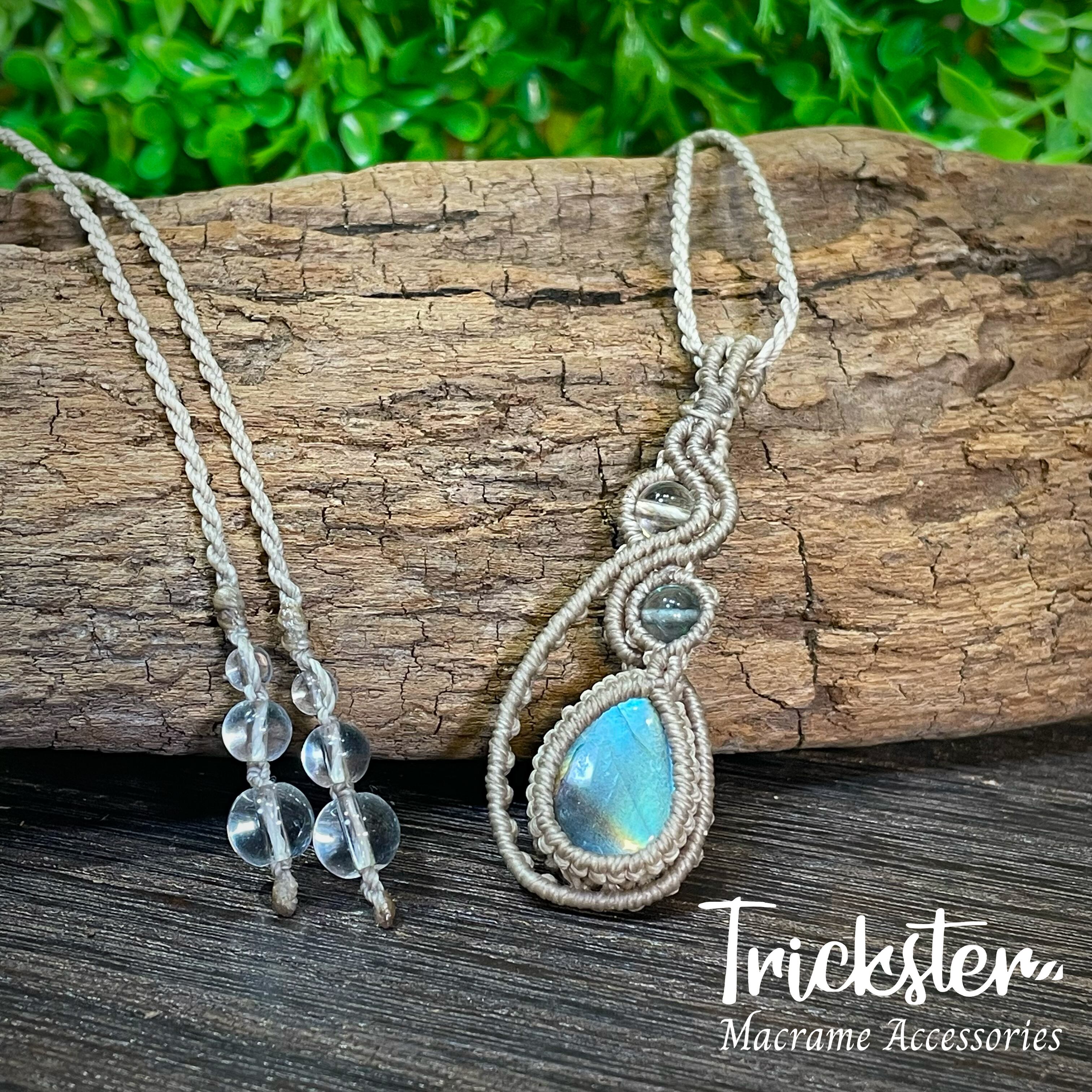 レッドヘマタイトインクォーツ マクラメペンダント T32