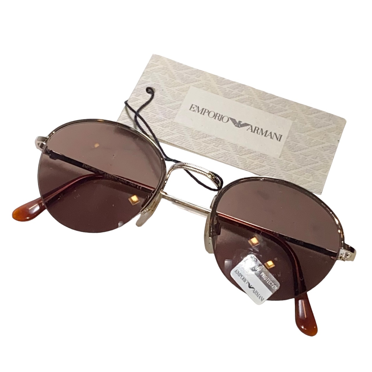 EMPORIO ARMANI half rim round frame sunglasses