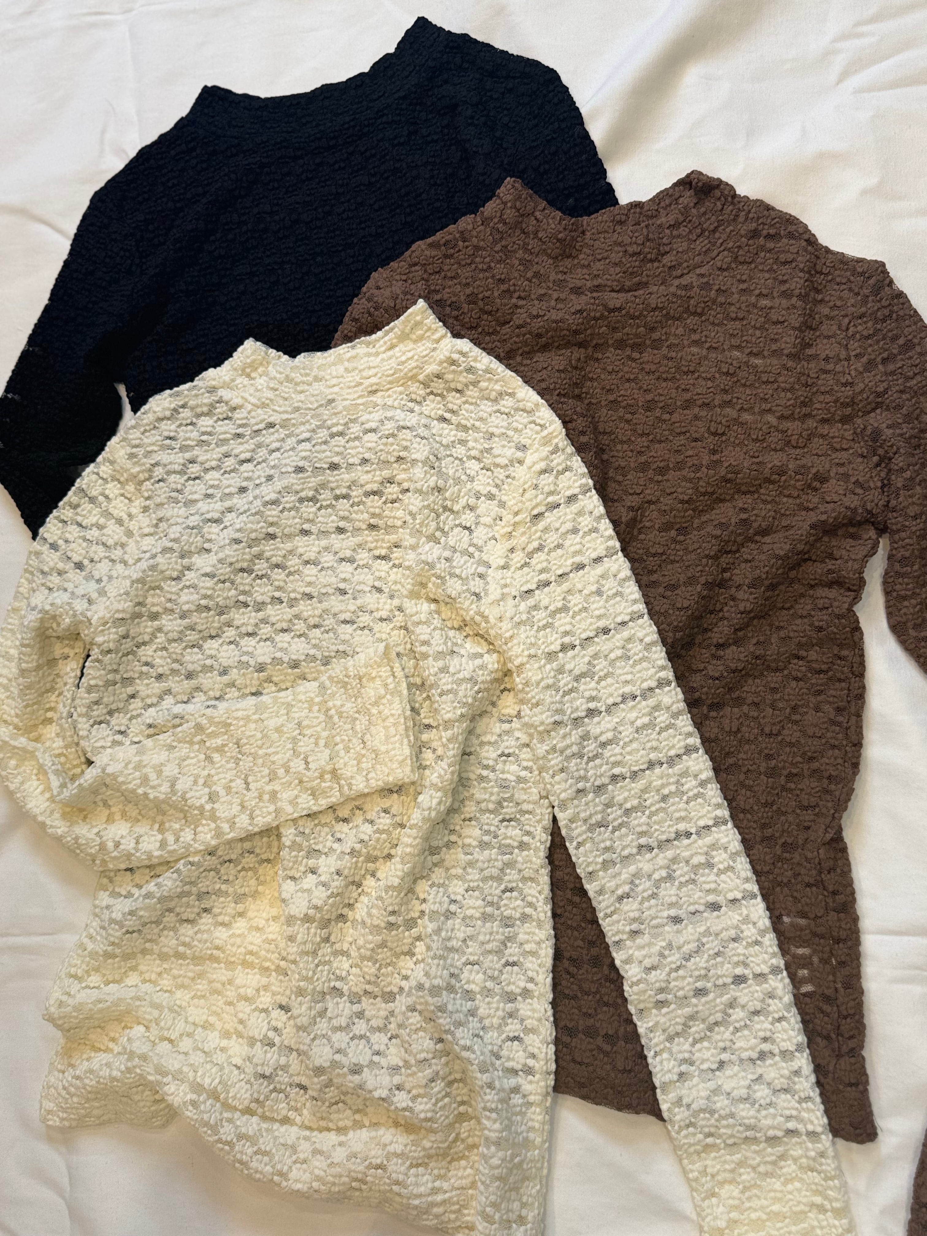 【SELECT】ストレッチレースプチハイネックPO 25-0685