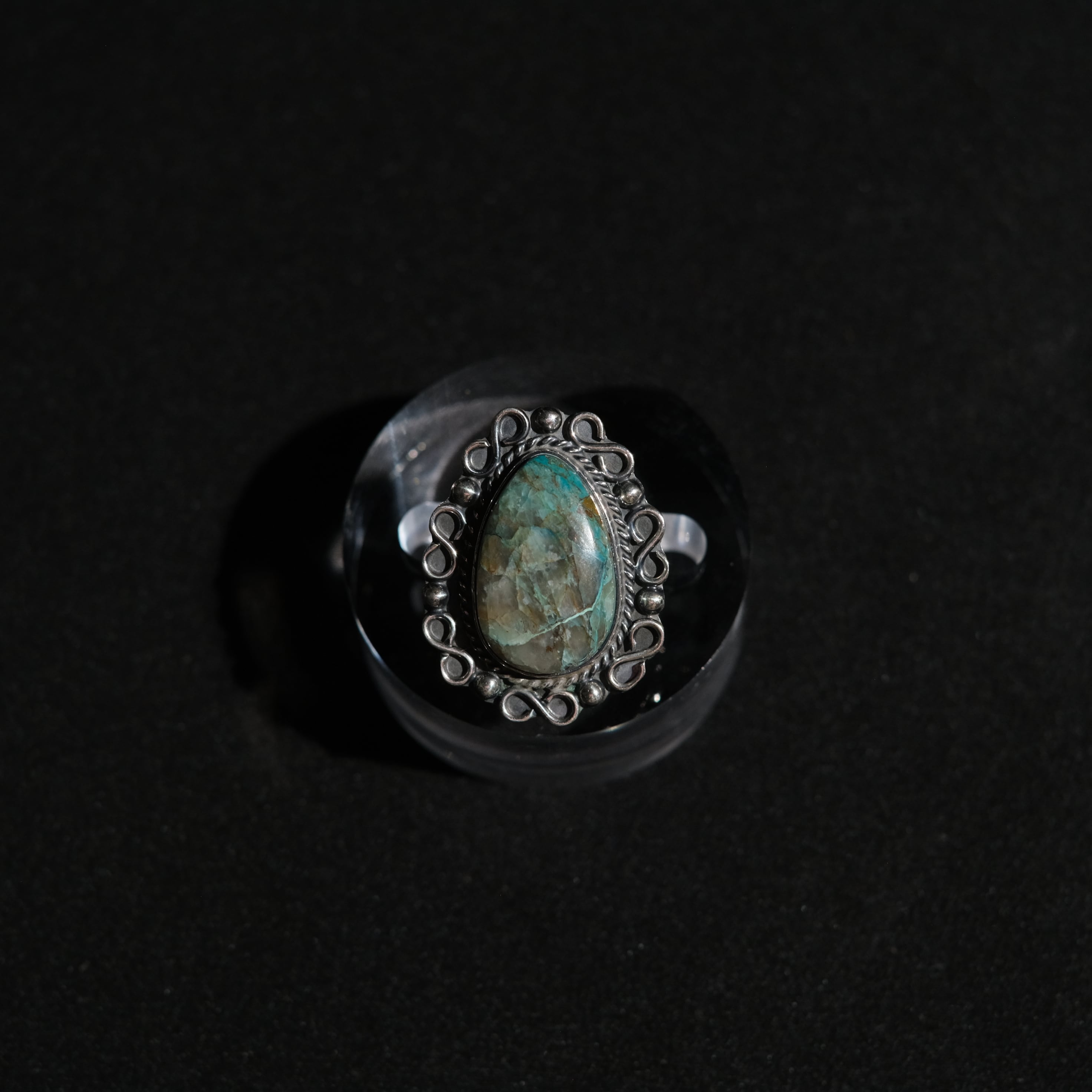 Mexican Jewelry/Silver950 シャッタカイトリング/ストーンリング