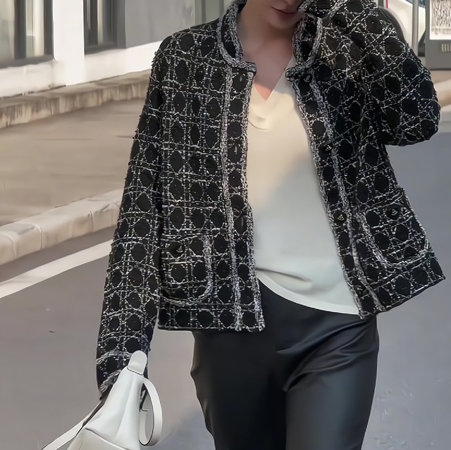 diamond knit cardigan<j3362>