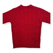nano universe ナノユニバース ケーブル編み ウール混 ニットセーター サイズ S /レッド/男女でも