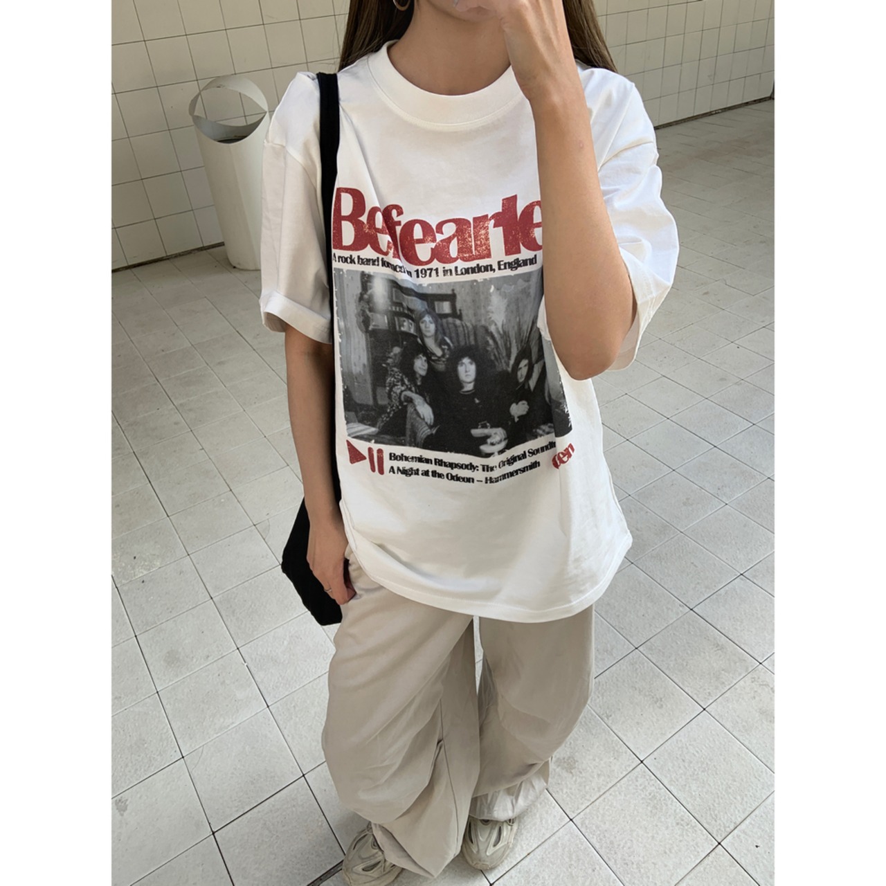 VINTAGE ストリート バンドプリント Tシャツ T1695