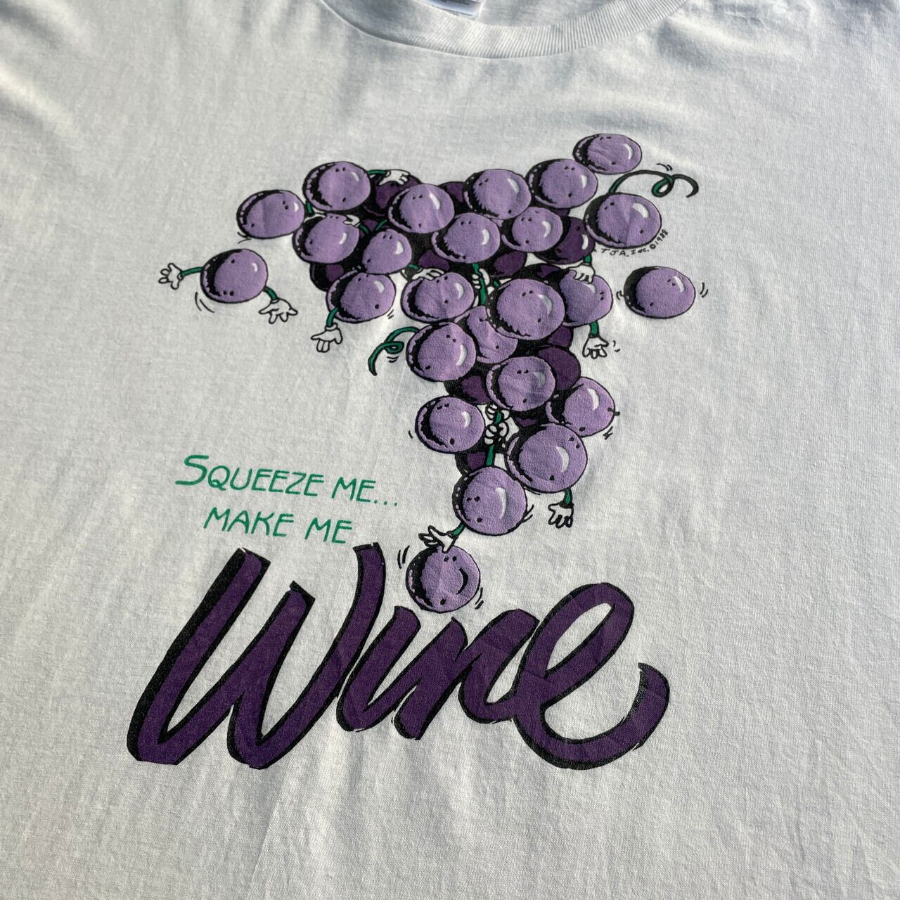 90年代 WINE ブドウ アート 発泡プリント Tシャツ メンズXL 古着 90s