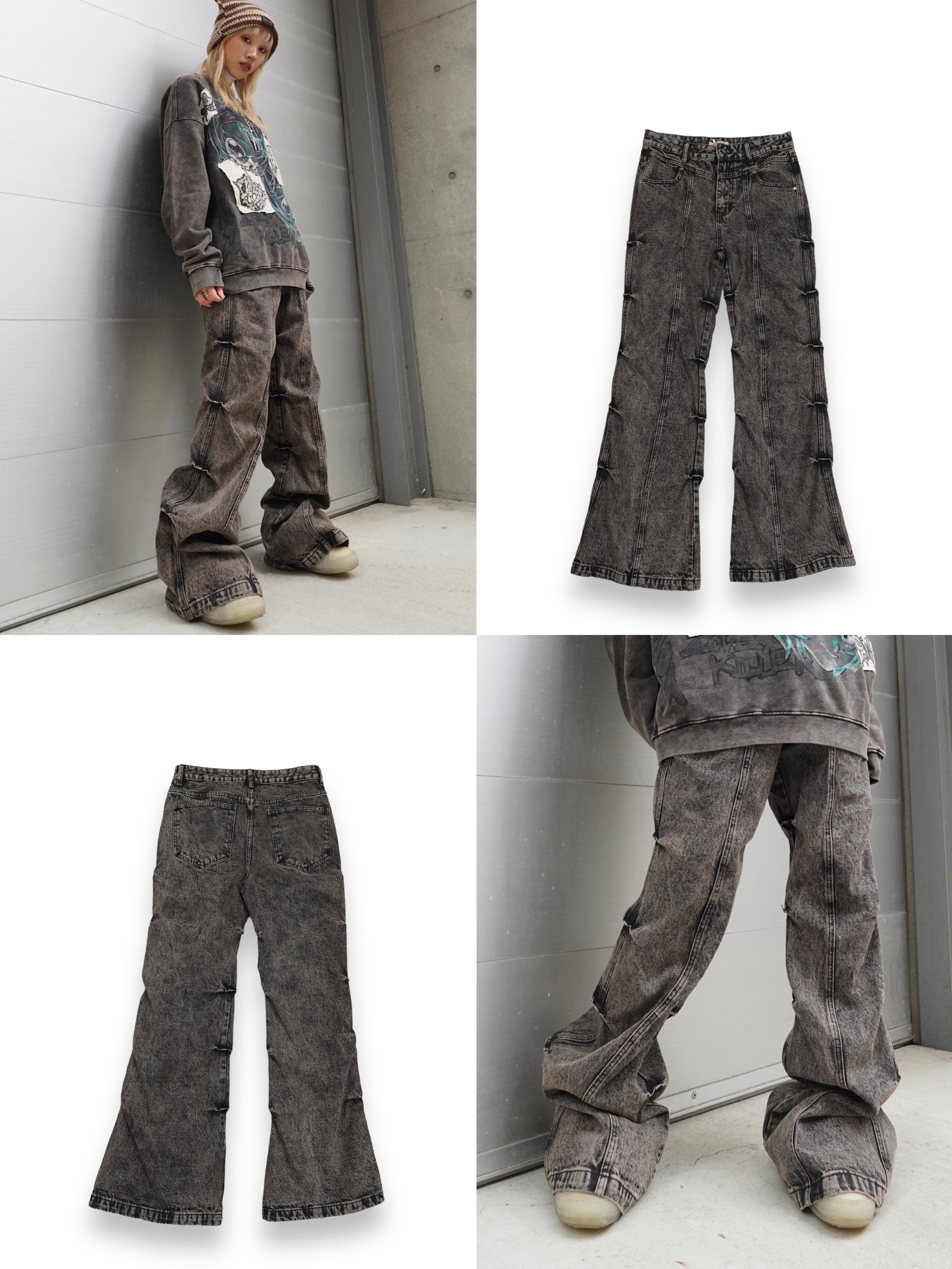 【PLANET STUDIO】flare denim pants