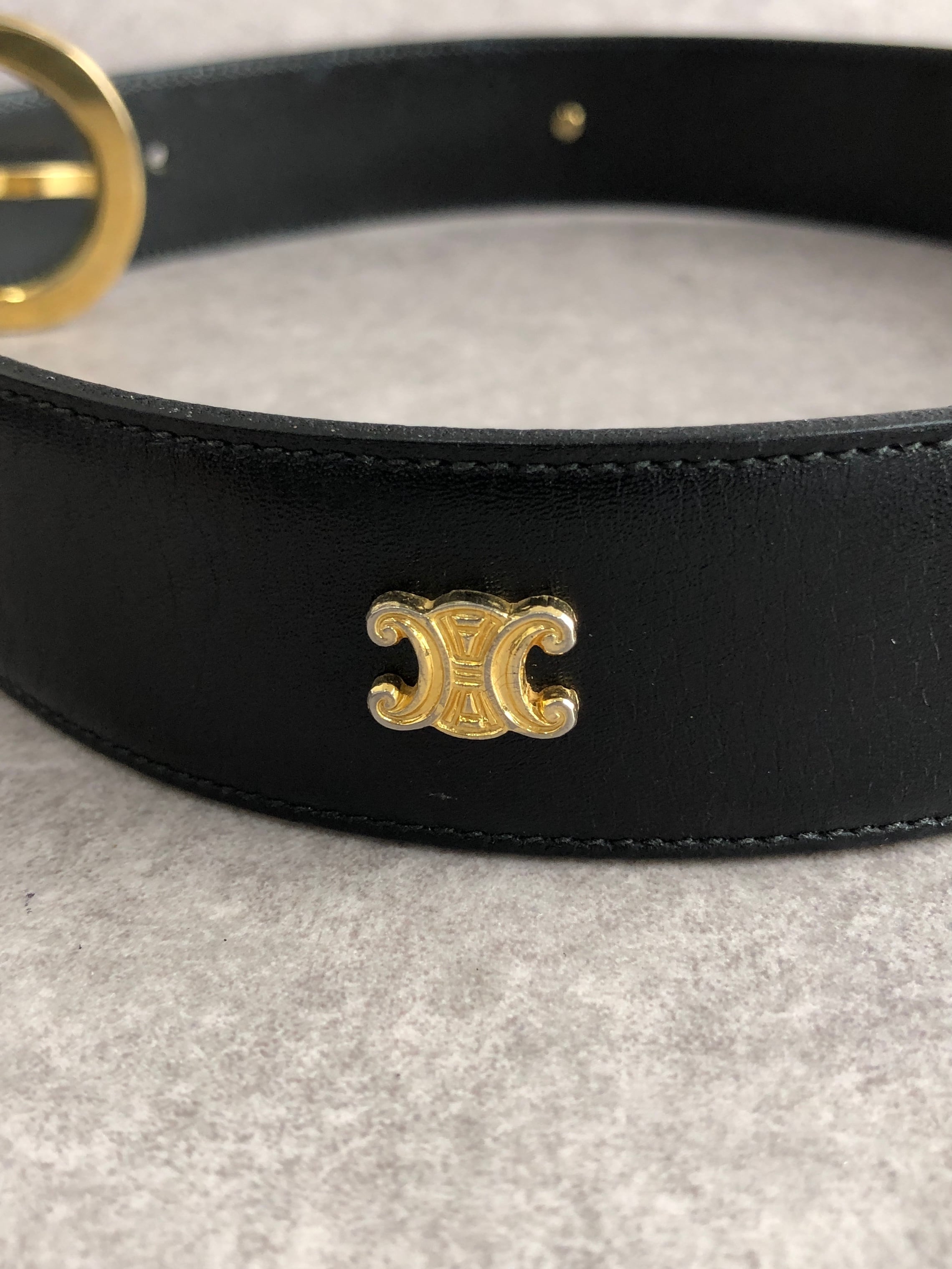 CELINE セリーヌ ベルト ブラック ブラゾン レザー vintage