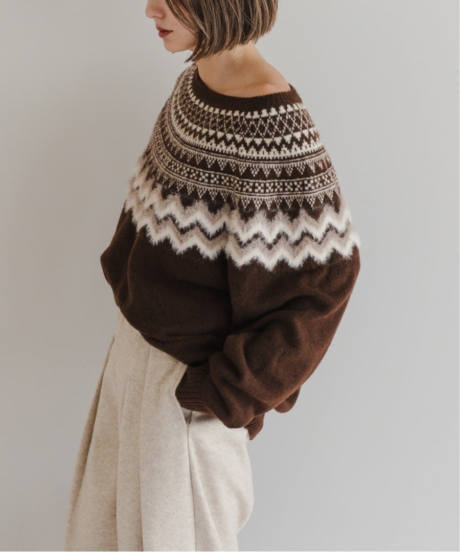 求心柄ニットプルオーバー【t-10909】.