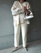 【訳あり】裏起毛ver.Pin-tuck Jogger Pant_Black・Large