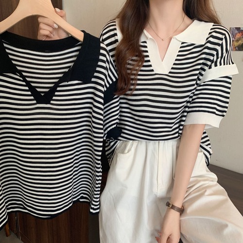 【日本倉庫即納】 ポロシャツ レディース 半袖 ボーダー