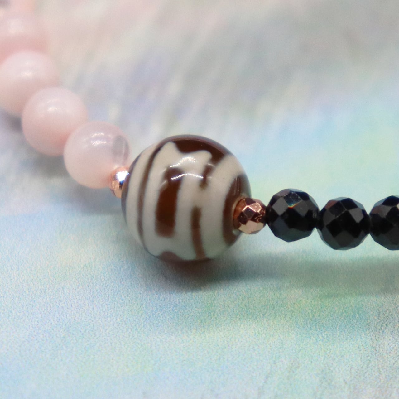 ONLINE SHOP限定】【CLEAN UP】天地天珠×ローズクォーツ×ブラック