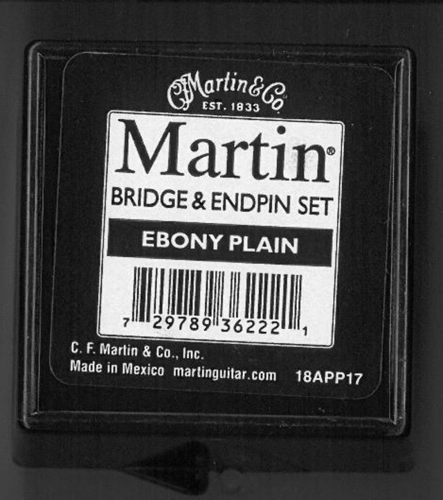 MARTIN / BRIDGE & ENDPIN SET(EBONY PLAIN) MADE IN MEXICO 18APP17