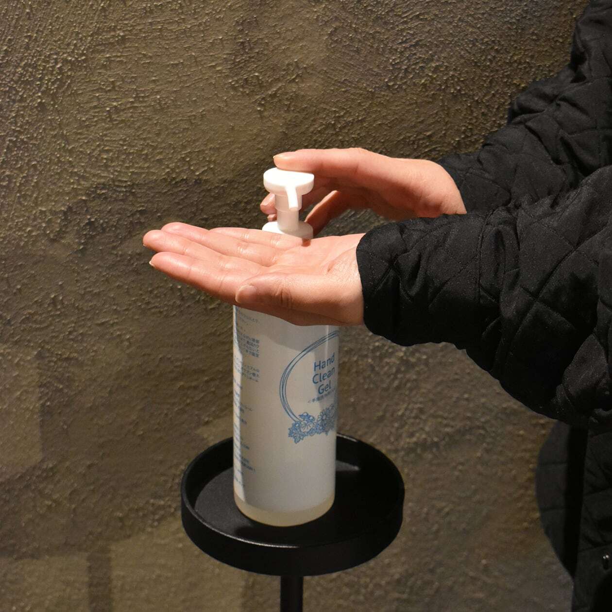 アイアン製 消毒液スタンドスリムタイプ 【Te-CL01】 玄関インテリア